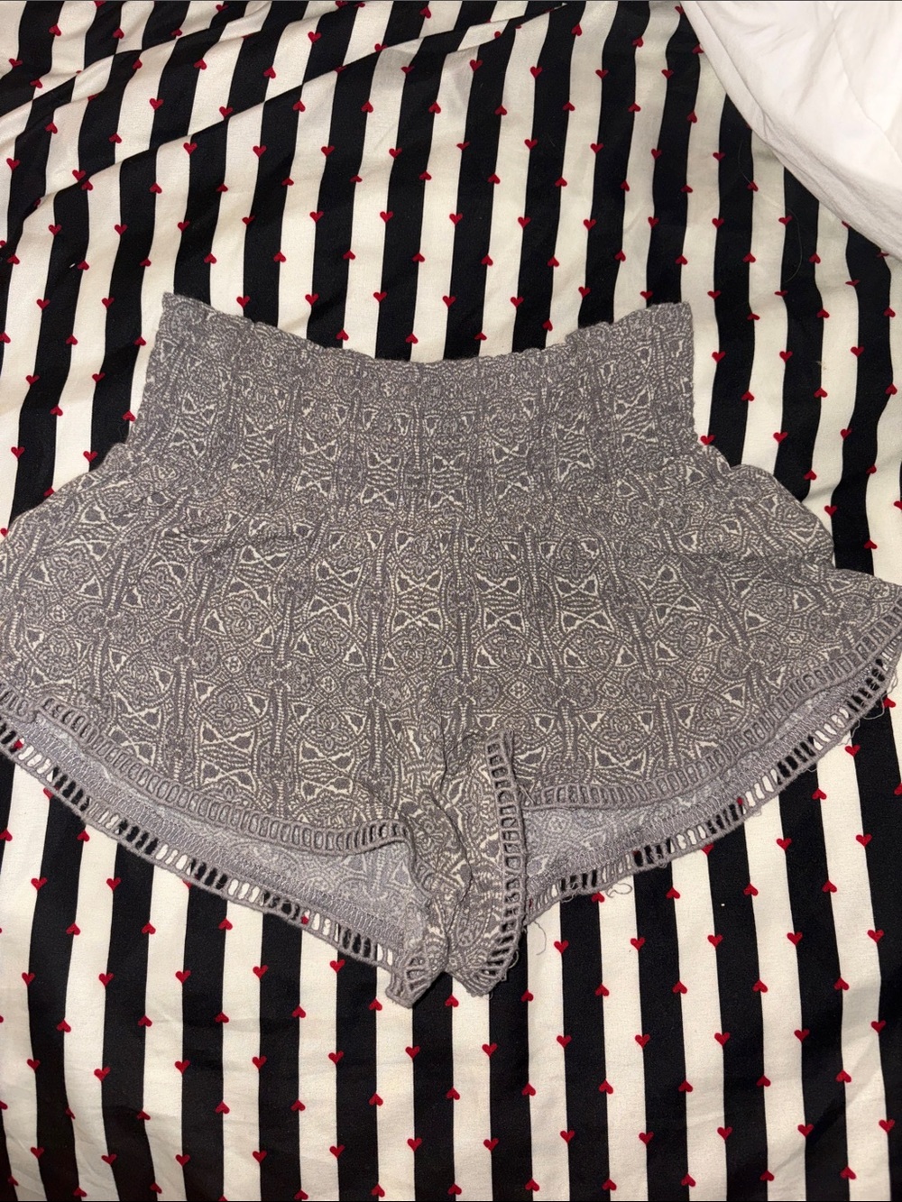 Pacsun La Hearts Grey High-Waist Patterned Knit Shorts XS